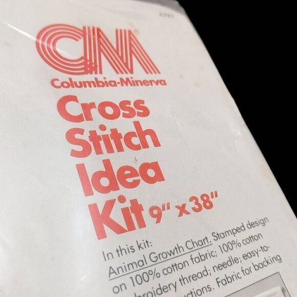 Columbia Minerva Cross Stitch Ideas Kit‎ Growth Chart 9x38 Vintage 70s USA Made - Picture 2 of 5